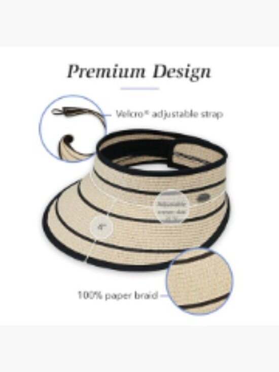 Packable Sun Visor Wide Brim Adjustable Velcro Strap SPF 50 Waterproof Paper main image 6